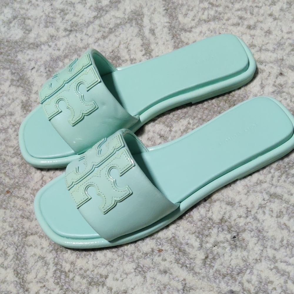 Tory Burch Light Green Slide Sandals - Picture 3 of 4